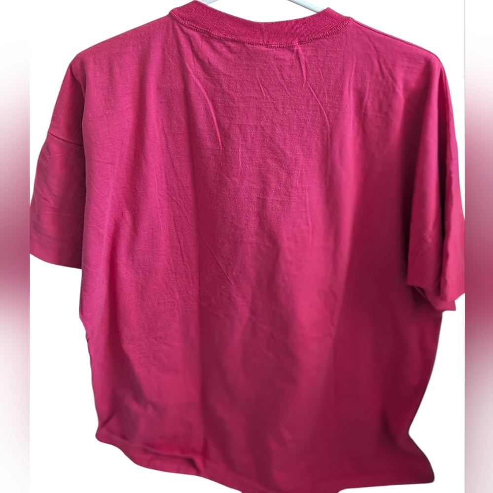 Vintage 90s Disney Goofy Misprint Shirt XL Neon Pink Single Stitch Rare - Picture 2 of 9